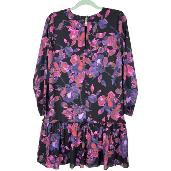 Allison Joy Evereve Floral Ruffle Dress Small Oversized Tunic Flounce Romantic - Picture 6 of 10
